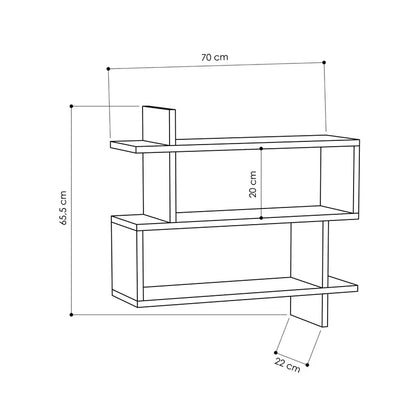 Argonaut Modern Wall-Mounted 2-Tier Floating Bookshelf
