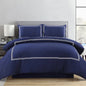 Microfiber 3 Piece Luxury Bratta Stitch Duvet Cover Sets With Pillowcase
