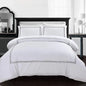 Microfiber 3 Piece Luxury Bratta Stitch Duvet Cover Sets With Pillowcase