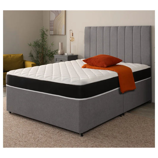 Blizzard Black Border Quilted Hypoallergenic Memory Sprung Mattress