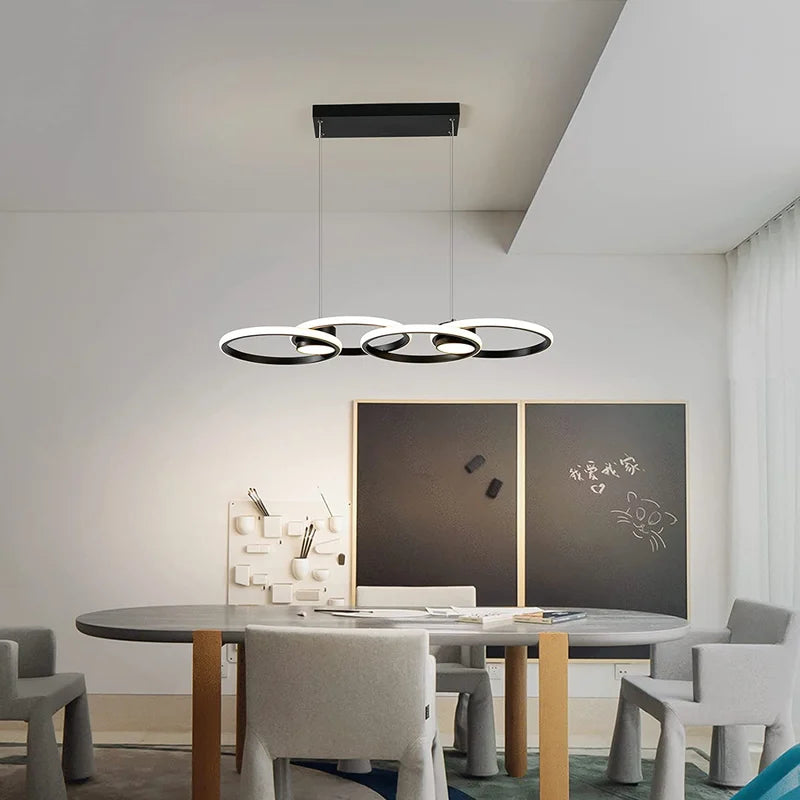 4 - Light Black LED Kitchen Island Pendant