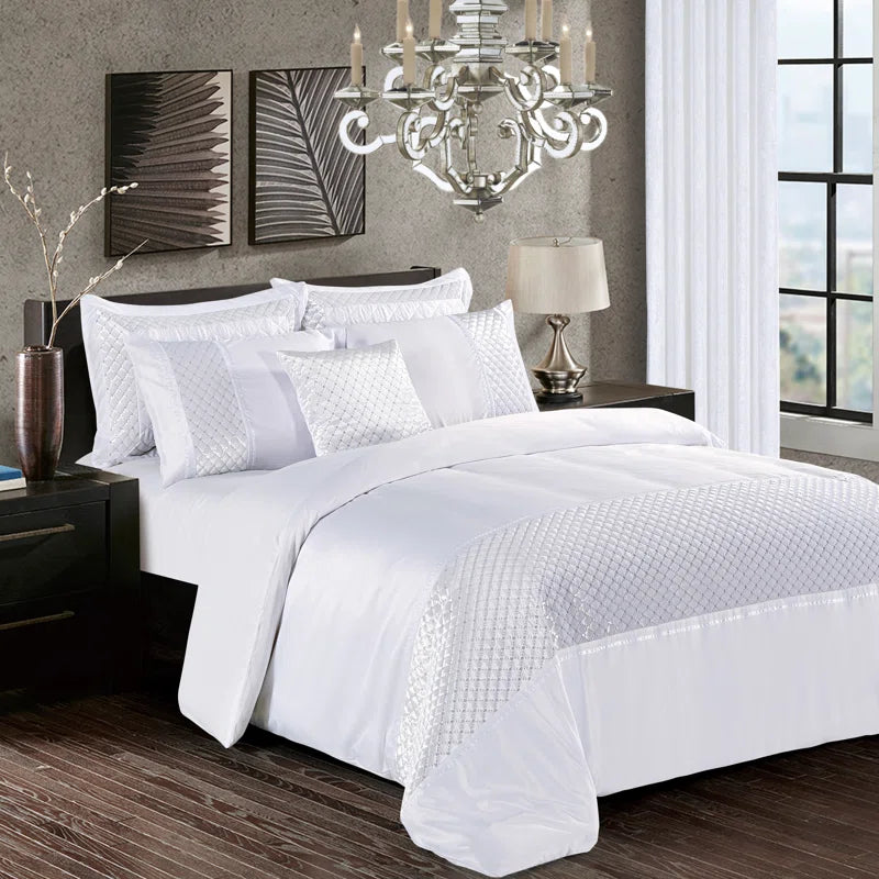 Cheng Polyester Solid Colour Duvet Cover with Pillowcases