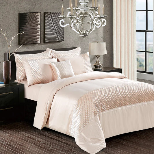 Cheng Polyester Solid Colour Duvet Cover with Pillowcases