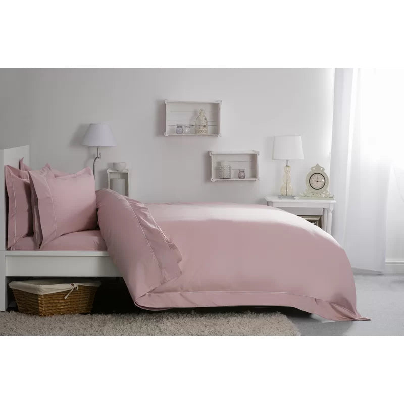 Cotton Solid Colour Duvet Cover Set with Pillowcases