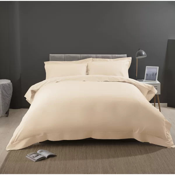 Cotton Solid Colour Duvet Cover Set with Pillowcases