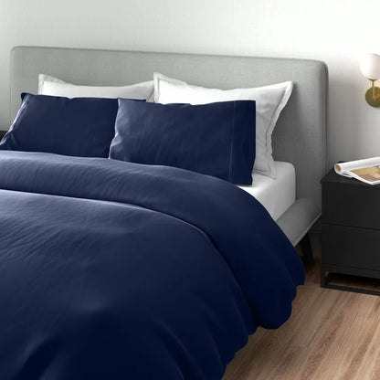 Cotton Solid Colour Duvet Cover Set with Pillowcases