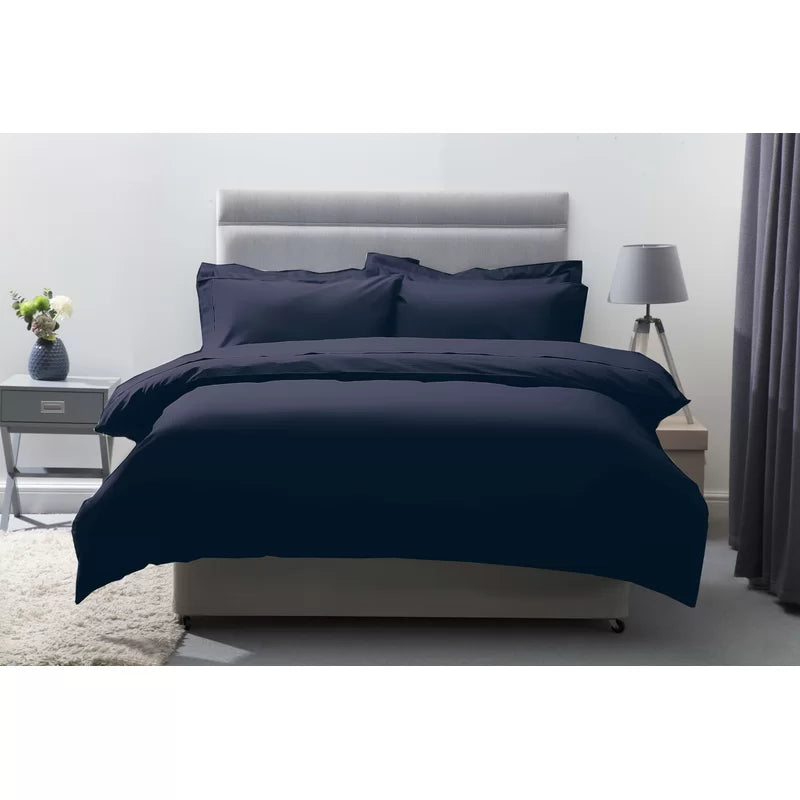 Cotton Solid Colour Duvet Cover Set with Pillowcases