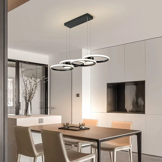 4 - Light Black LED Kitchen Island Pendant