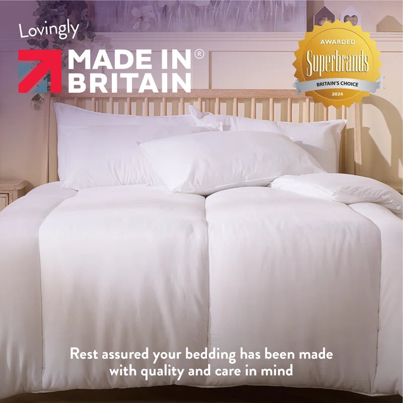 Feels Like Down 10.5 Tog All Year Round Duvet with 2 Medium Support Back Sleeper Pillows