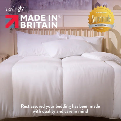 Feels Like Down 10.5 Tog All Year Round Duvet with 2 Medium Support Back Sleeper Pillows