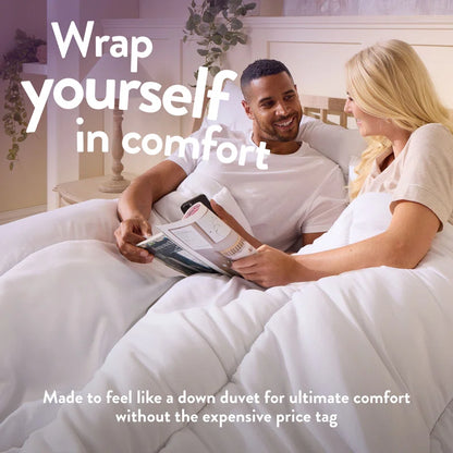 Feels Like Down 10.5 Tog All Year Round Duvet with 2 Medium Support Back Sleeper Pillows