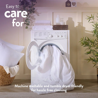 Feels Like Down 10.5 Tog All Year Round Duvet with 2 Medium Support Back Sleeper Pillows