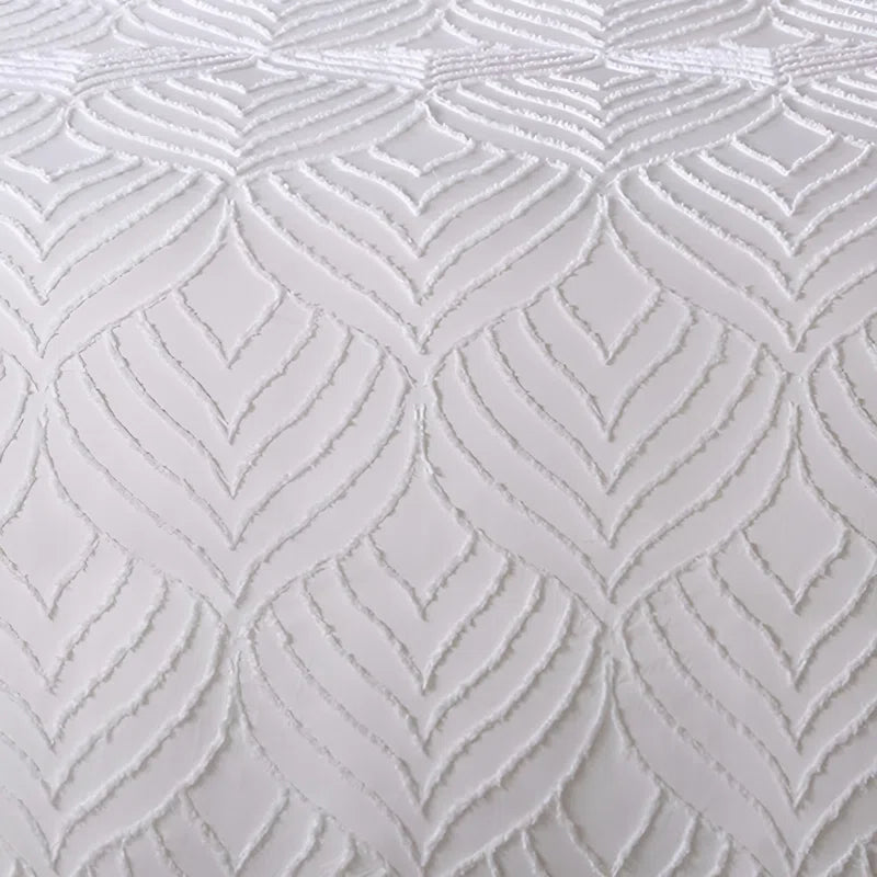 Garnes Polyester Damask Duvet Cover Set with Pillowcases