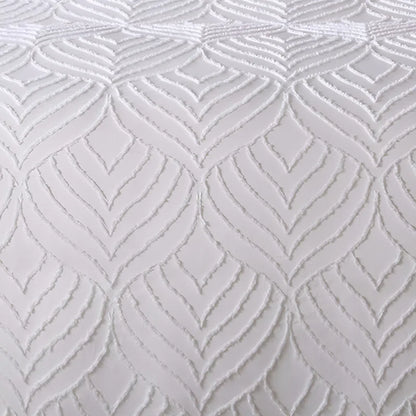 Garnes Polyester Damask Duvet Cover Set with Pillowcases