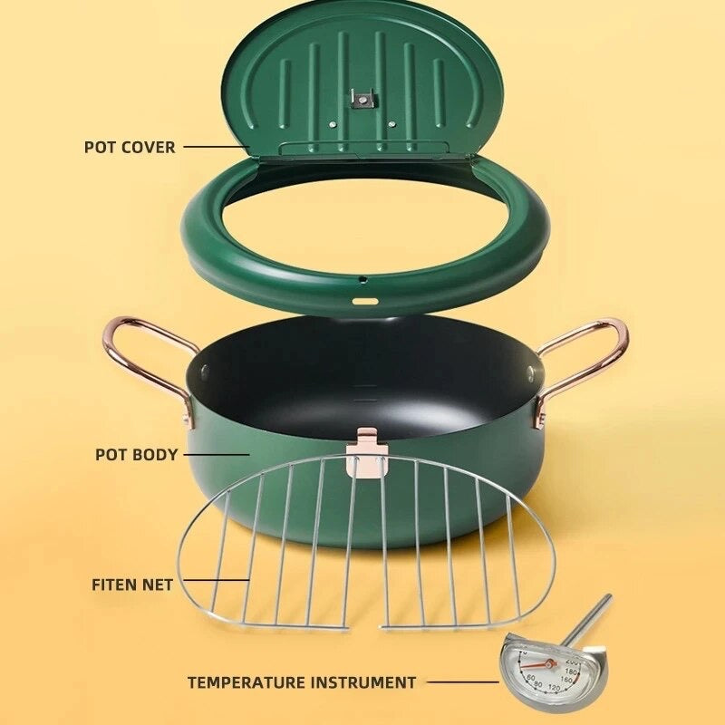 Kitchen Oil Frying Pot with Temperature Control