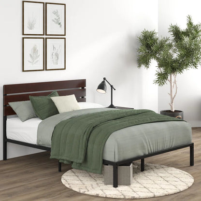 Steens Modern Bed Frame with Bamboo Slatted Headboard