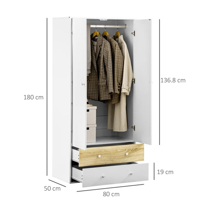 Karalin 2 Door Manufactured Wood Wardrobe