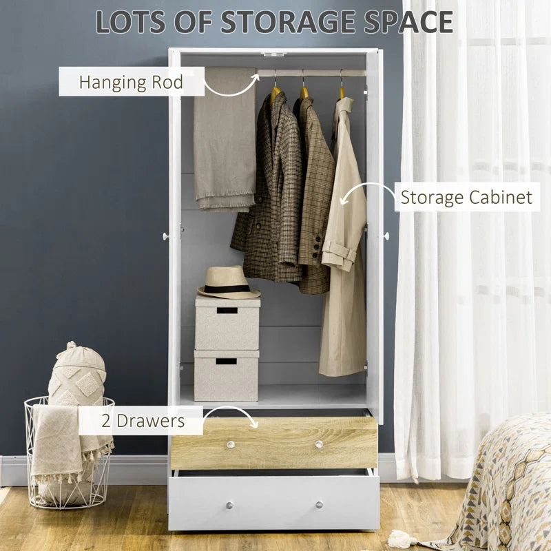 Karalin 2 Door Manufactured Wood Wardrobe