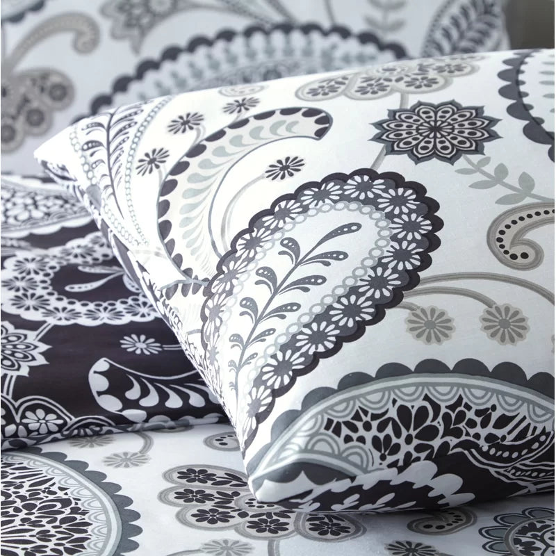 Chiswick Black/Grey 144 TC Reversible Duvet Cover Set