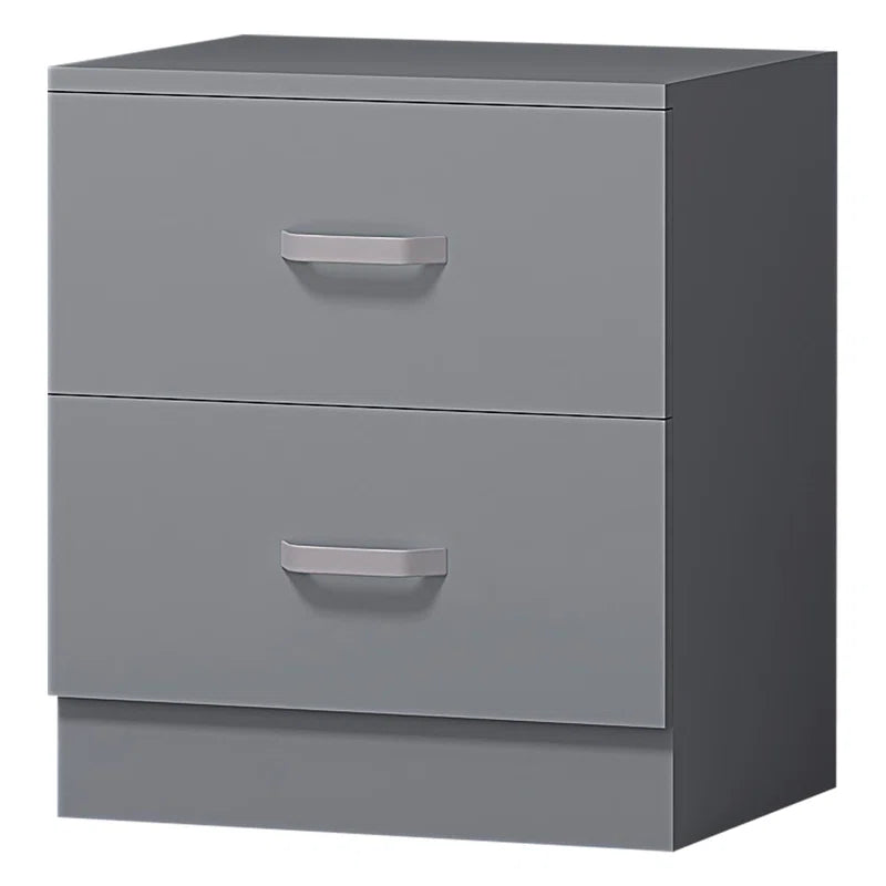 Matte Finish 2 Drawer Bedside Table