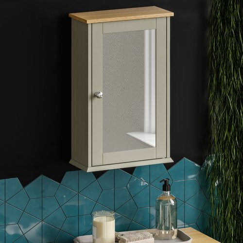 Milano 34mm W 53mm H Wall Mount Medicine Cabinet with Mirror and 2 Fixed Shelves