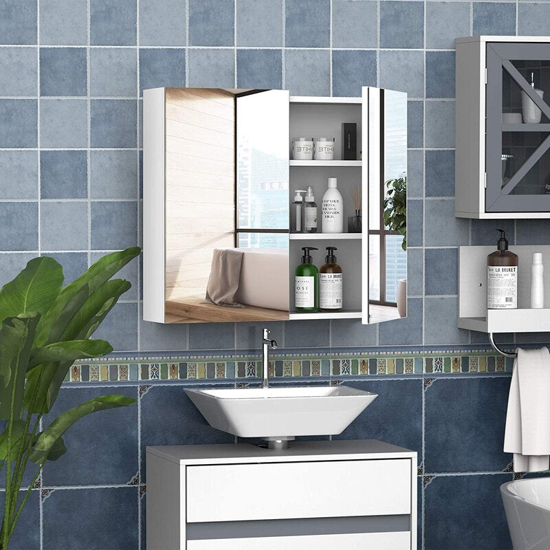 Revamp 700mm W 600mm H Surface Frameless Medicine Cabinet with Mirror and 2 Adjustable Shelves