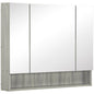 900mm W 750mm H Surface Framed Medicine Cabinet with Mirror and 5 Adjustable Shelves