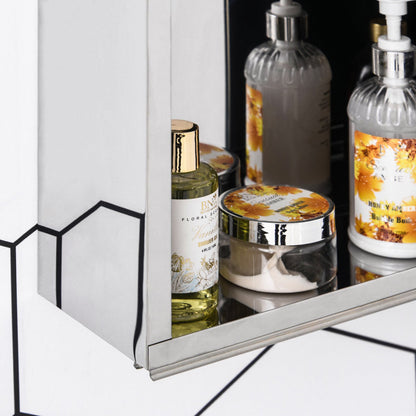 Gatlinburg 460mm W 660mm H Surface Frameless Medicine Cabinet with Mirror and 3 Fixed Shelves
