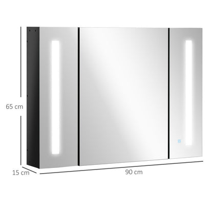 Bathroom 650mm x 900mm Surface Mount Mirror Cabinet with LED Lighting
