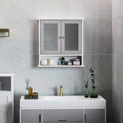 Dayaan 560mm W 580mm H Surface Framed Medicine Cabinet with Mirror and 1 Fixed Shelf