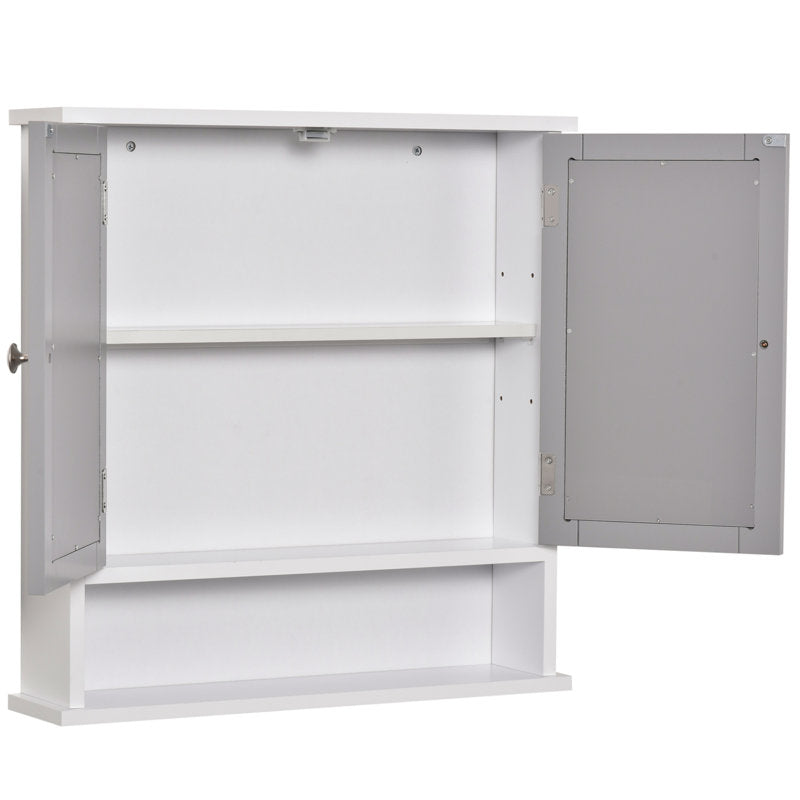 Dayaan 560mm W 580mm H Surface Framed Medicine Cabinet with Mirror and 1 Fixed Shelf