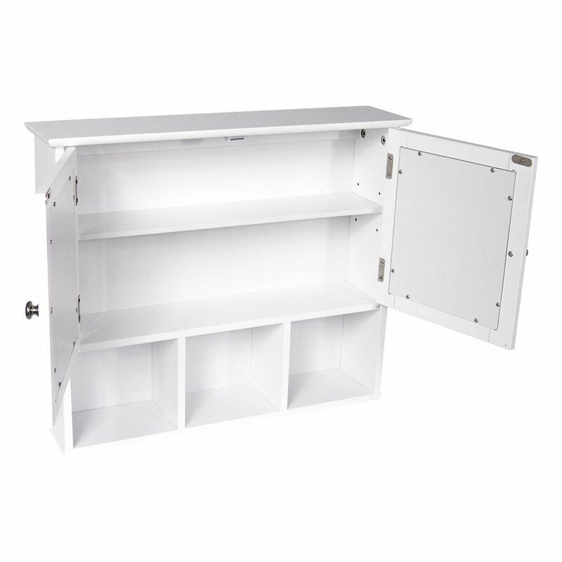 Milano 60mm W 50mm H Surface Frameless Medicine Cabinet with Mirror and 1 Adjustable Shelf