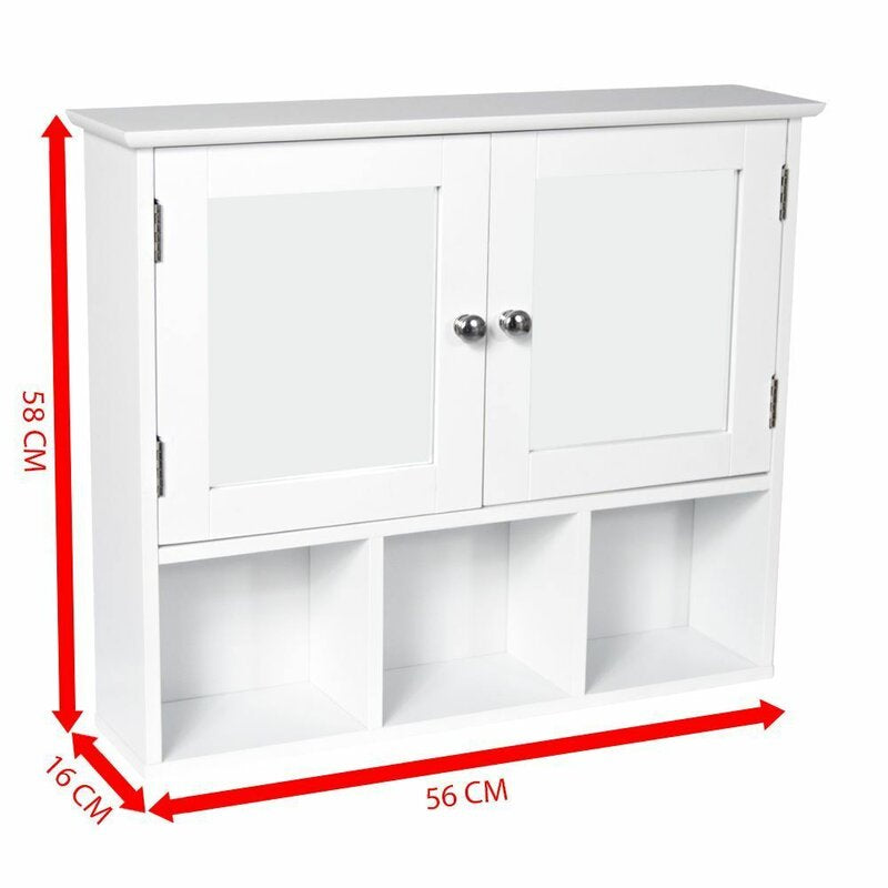 Milano 60mm W 50mm H Surface Frameless Medicine Cabinet with Mirror and 1 Adjustable Shelf