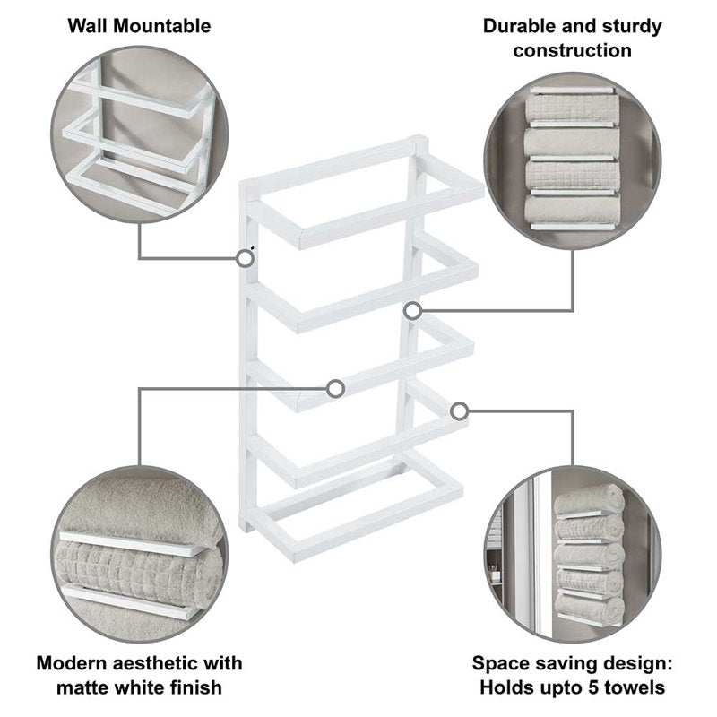 5 Tier Wall Mounted Towel Rack