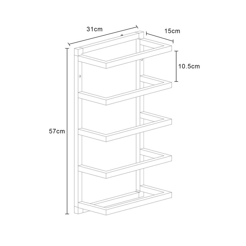 5 Tier Wall Mounted Towel Rack