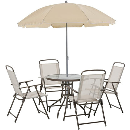 Vigil Round 4 - Person 80cm Long Dining Set with Umbrella