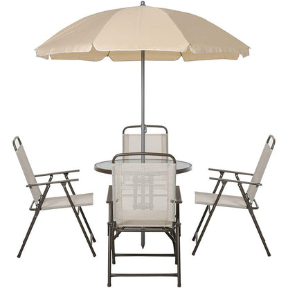Vigil Round 4 - Person 80cm Long Dining Set with Umbrella