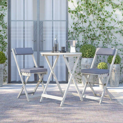 Seoul Round 2 - Person 60cm Long Bistro Set with Cushions