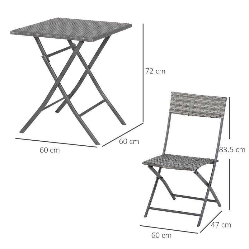 Taja Square 2 - Person 60cm Long Bistro Set