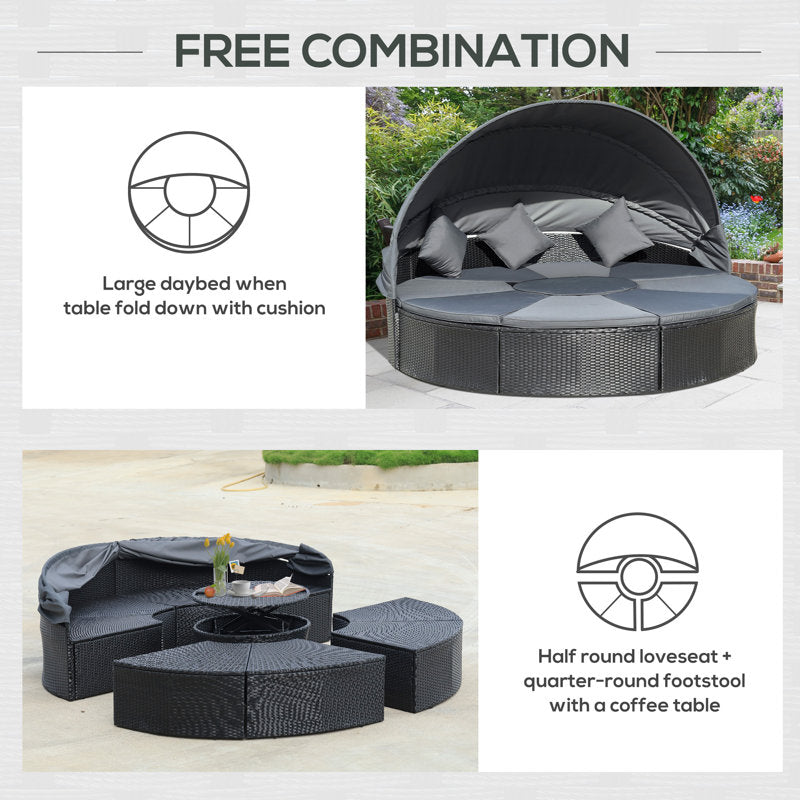 Lampkin Outdoor Garden Daybed with Cushions