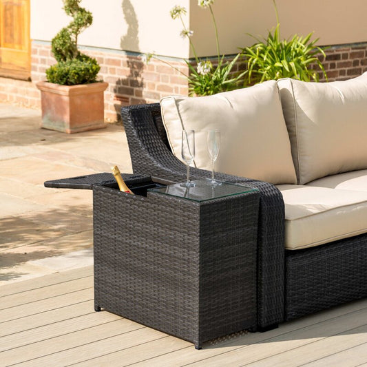 Etowah Ice Bucket Rattan Side Table - Brown