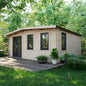 18 ft. W x 16 ft. D Power Left Hand Door Apex Chalet Log Cabin (16x18)