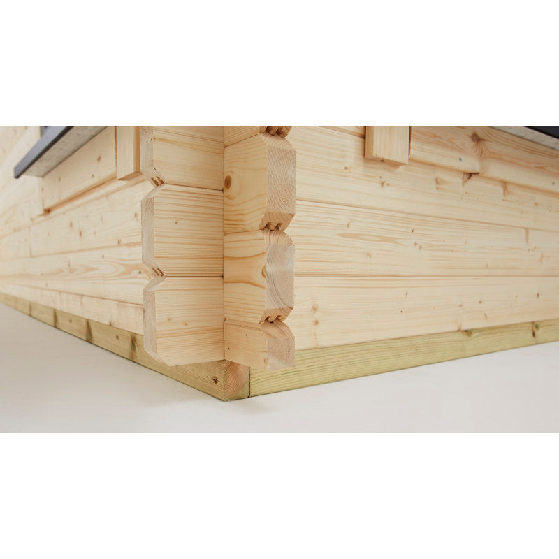 18 ft. W x 16 ft. D Power Left Hand Door Apex Chalet Log Cabin (16x18)