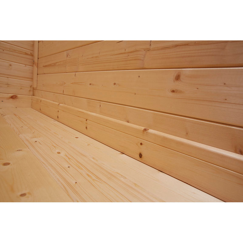 18 ft. W x 16 ft. D Power Left Hand Door Apex Chalet Log Cabin (16x18)