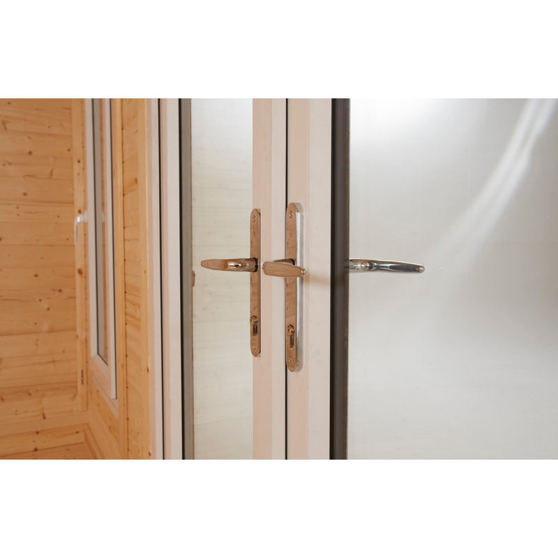 18 ft. W x 16 ft. D Power Left Hand Door Apex Chalet Log Cabin (16x18)