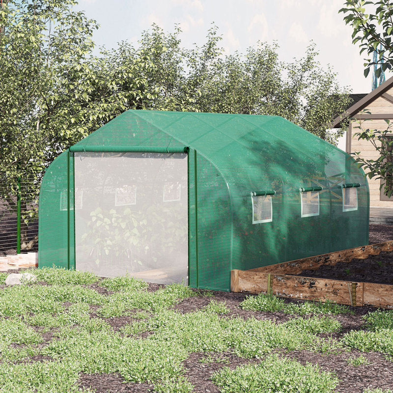 Ahmyra 14.5 Ft W x 8.5 Ft D Hobby Greenhouse