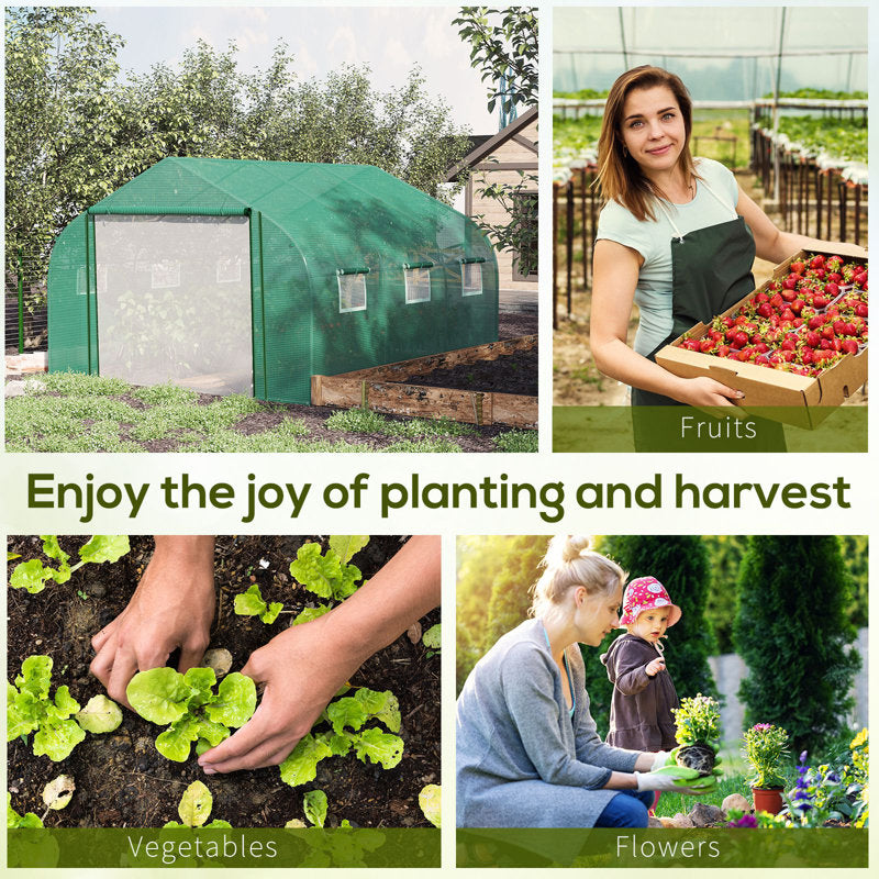 Ahmyra 14.5 Ft W x 8.5 Ft D Hobby Greenhouse