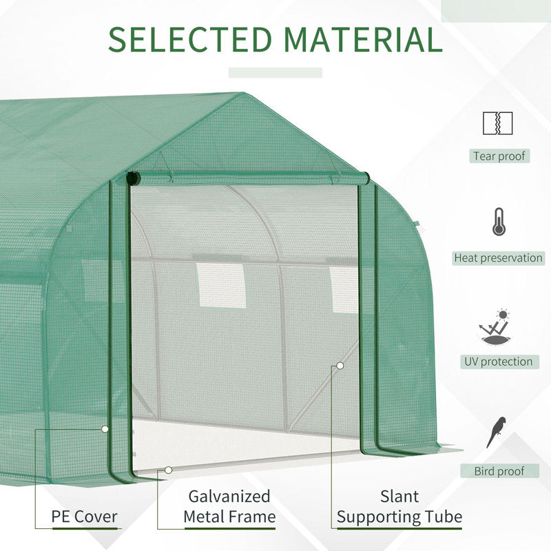 Ahmyra 14.5 Ft W x 8.5 Ft D Hobby Greenhouse
