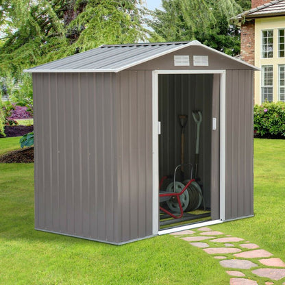 7 ft. W x 4 ft. D Metal Apex Garden Shed