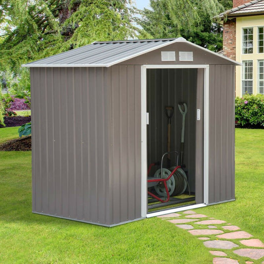7 ft. W x 4 ft. D Metal Apex Garden Shed